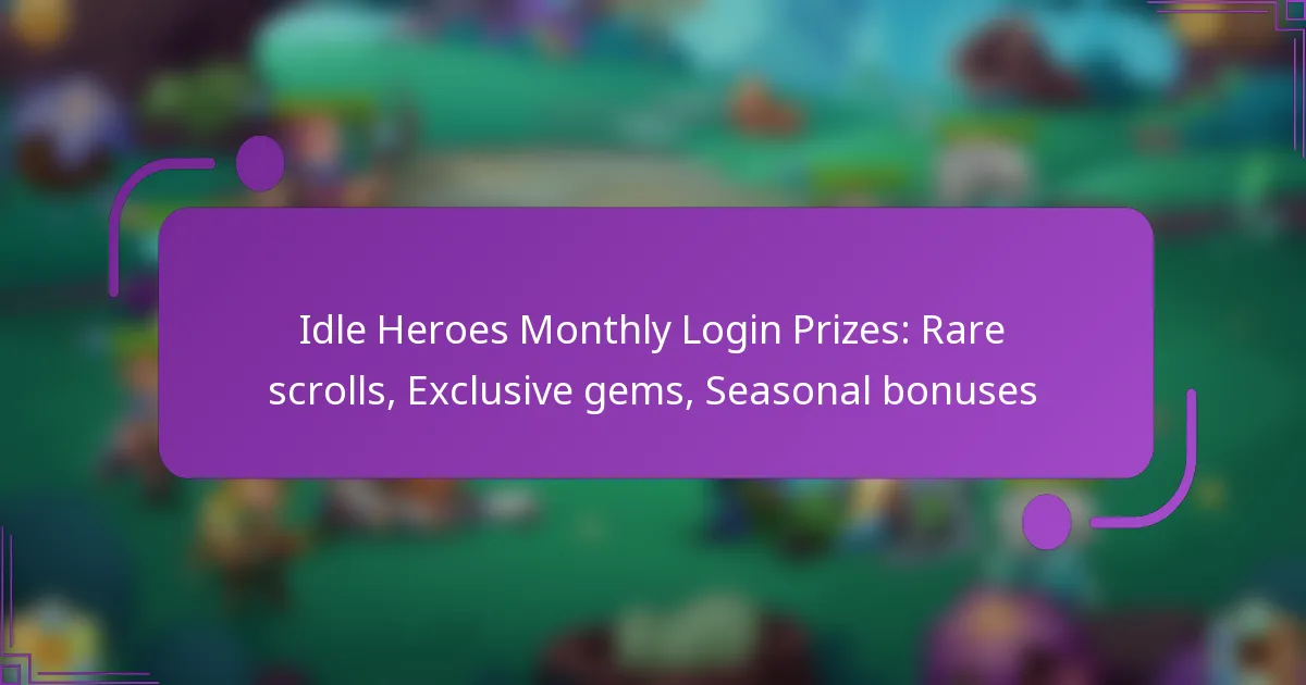 Idle Heroes Monthly Login Prizes: Rare scrolls, Exclusive gems, Seasonal bonuses