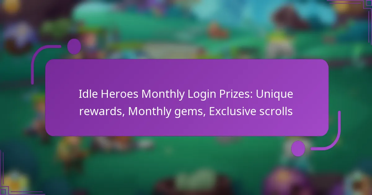 Idle Heroes Monthly Login Prizes: Unique rewards, Monthly gems, Exclusive scrolls