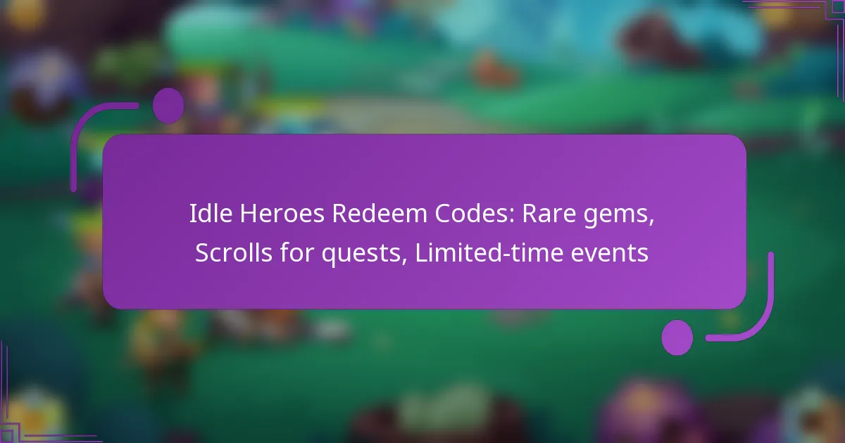 Idle Heroes Redeem Codes: Rare gems, Scrolls for quests, Limited-time events