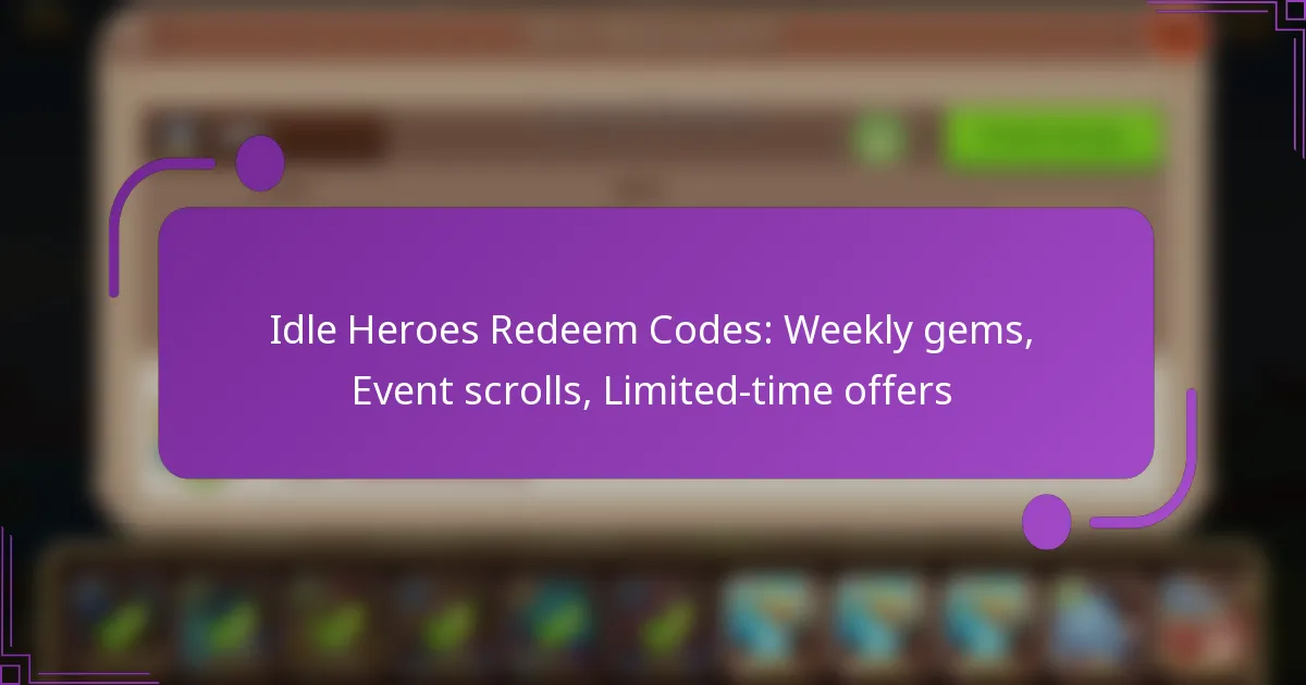 Idle Heroes Redeem Codes: Weekly gems, Event scrolls, Limited-time offers