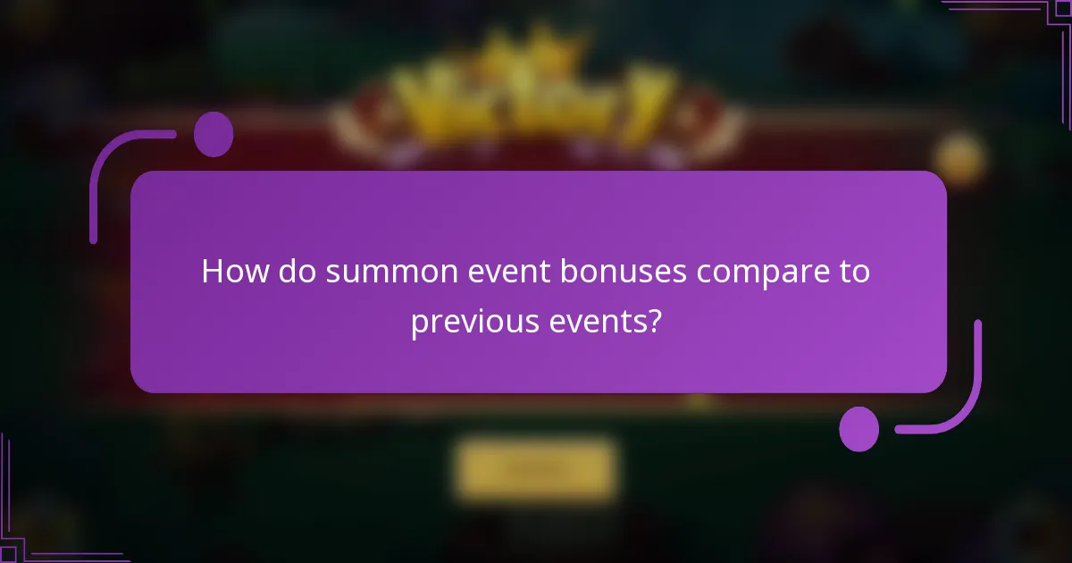 How do summon event bonuses compare to previous events?
