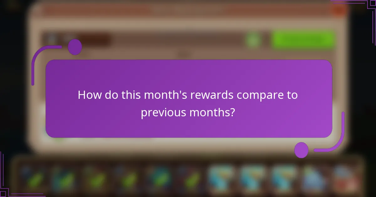 How do this month's rewards compare to previous months?