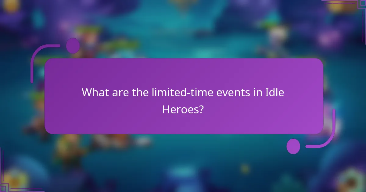 What are the limited-time events in Idle Heroes?