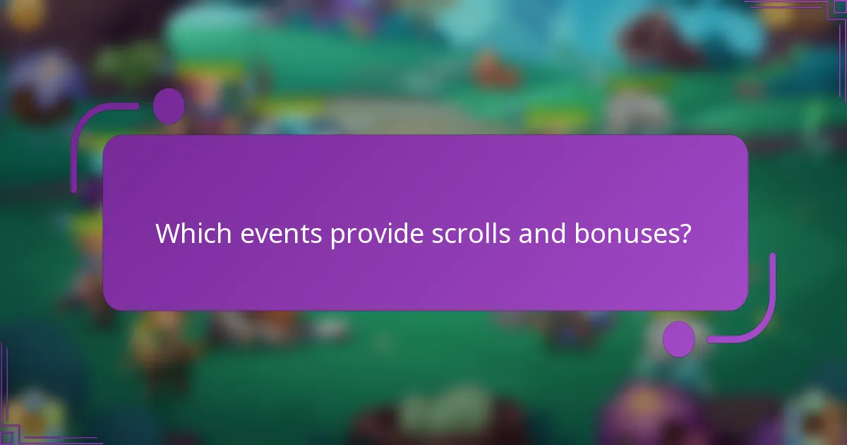 Which events provide scrolls and bonuses?